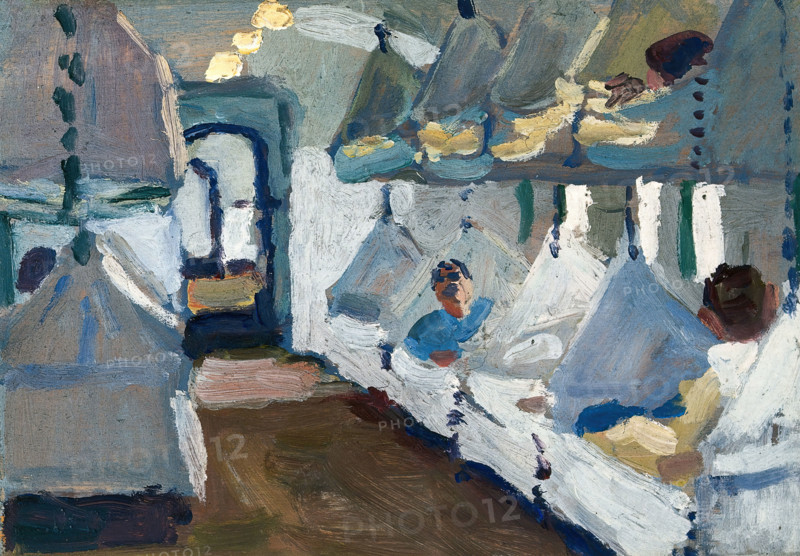 Interior of a naval ambulance train, c1918. Creator: Jan Gordon.