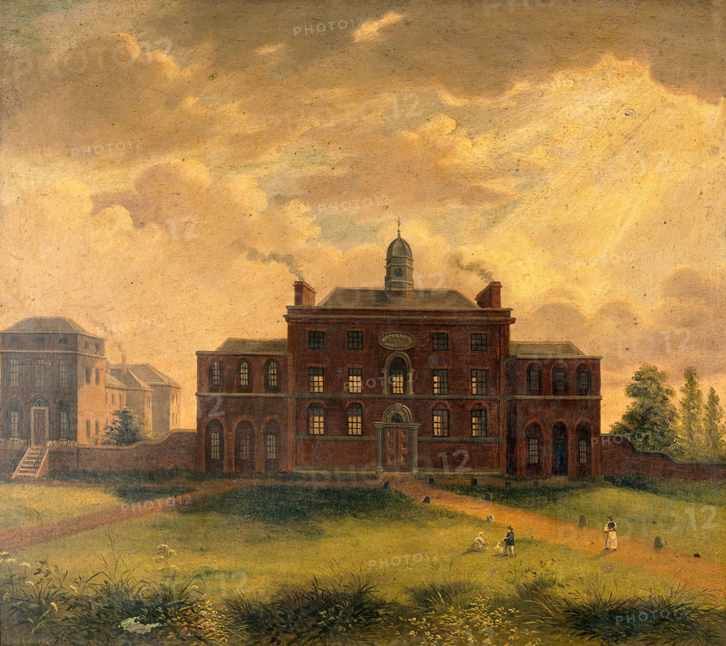 Saint Pancras smallpox hospital, London, c1840s. Creator: George Sidney Shepherd.