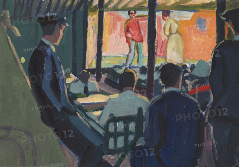 World War I: wounded sailors watching a play (at Netley Hospital?), (1918?). Creator: Jan Gordon.