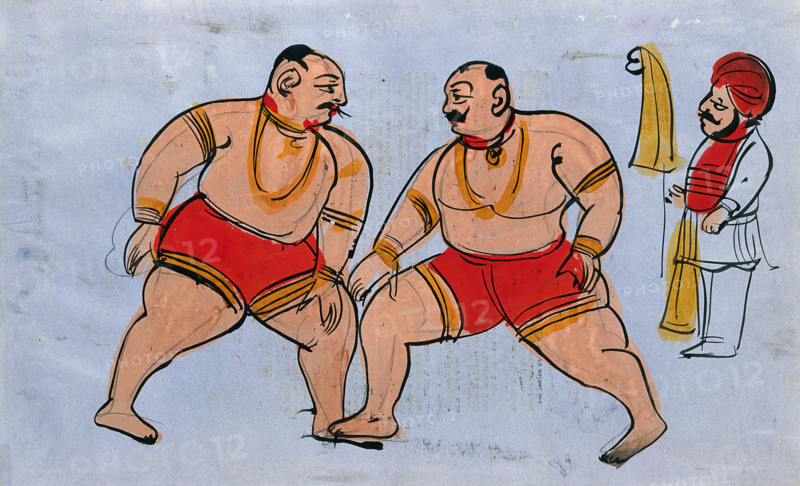 A pair of wrestlers. Creator: Unknown.