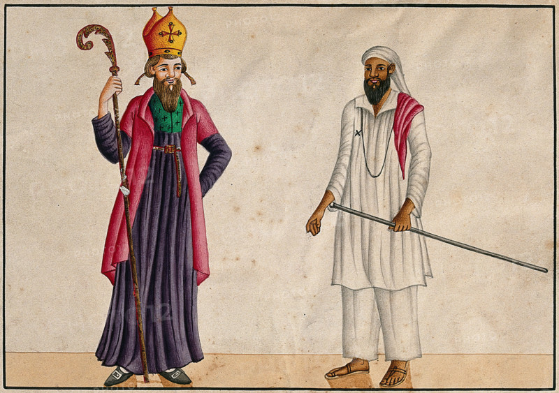 A bishop and a teacher from the Malabar Coast, India. Creator: Unknown.