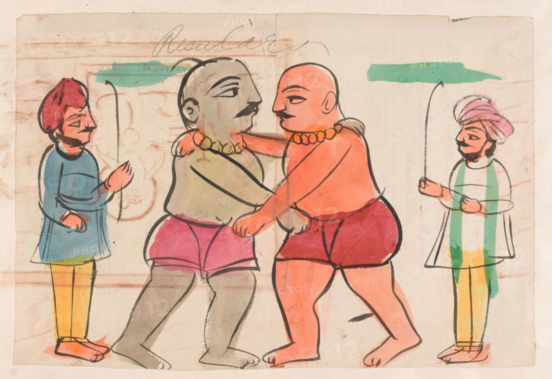 A pair of wrestlers. Creator: Unknown.