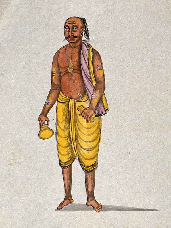 A Brahman after his ritual puja. Creator: Unknown.