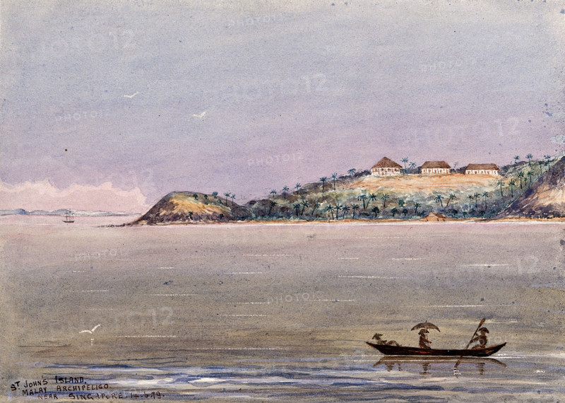 Singapore: the quarantine station on St  John's Island, 1879. Creator: John Edmund Taylor.