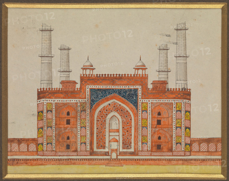 Sikandra, near Agra, Uttar Pradesh: gateway to the mausoleum..., (between 1820 and 1829?). Creator: Unknown.