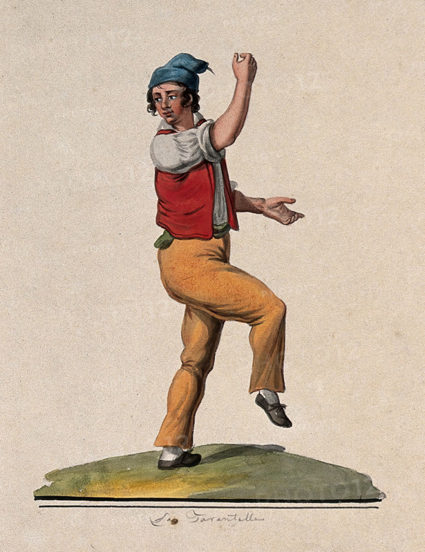 A young man dancing the tarantella. Creator: Unknown.