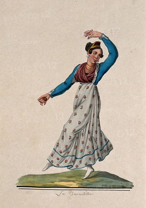 A young woman dancing the tarantella. Creator: Unknown.