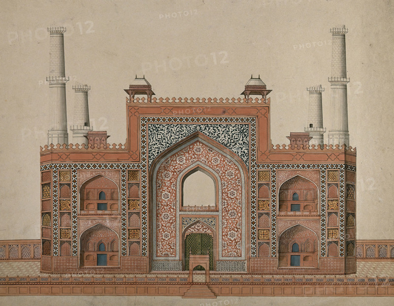 Sikandra, near Agra, Uttar Pradesh: gateway to the mausoleum of the... (between 1800 and 1899?). Creator: Unknown.