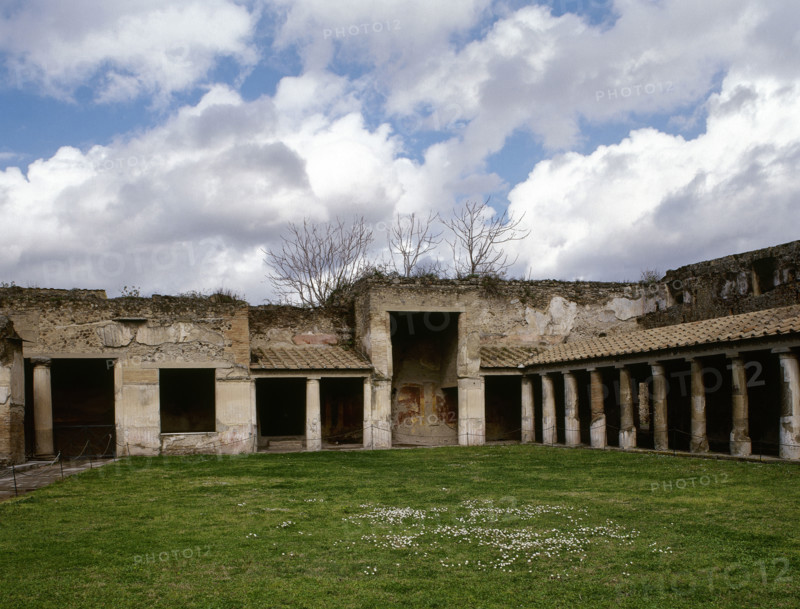 The palaestra colonnade of the Stabian Baths, Pompeii, Campania, Italy, 2002. Creator: LTL.