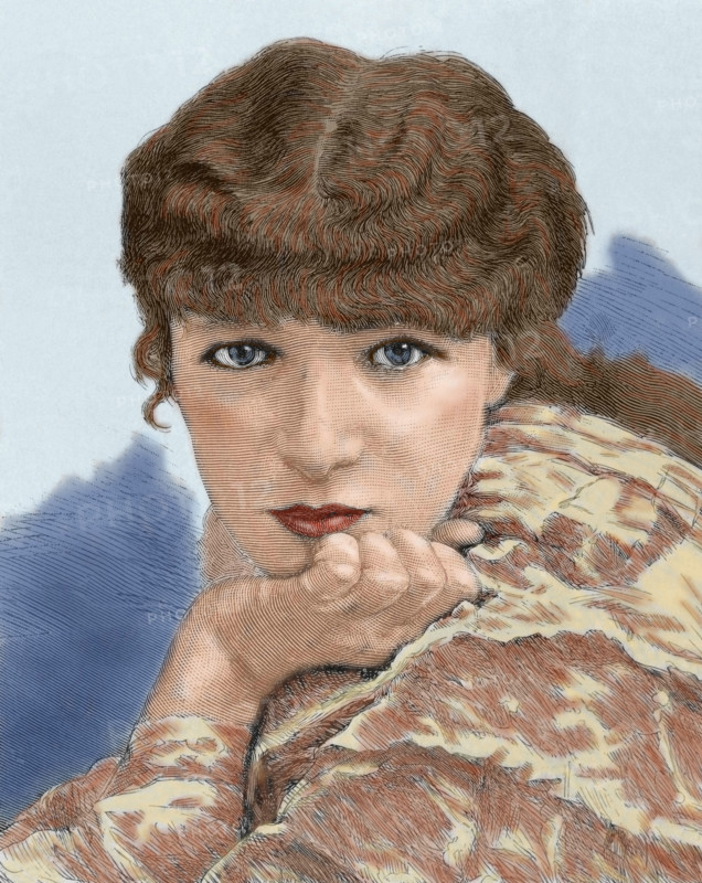 Sarah Bernhardt (1844-1923), French actress, 1882. Creator: Carretero.