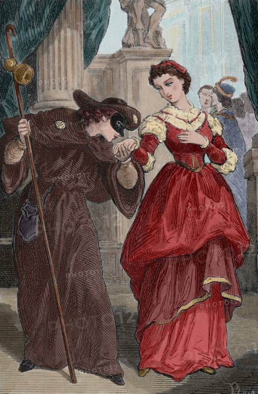 Romeo disguised as a pilgrim at a masked ball..., 19th century.  Creator: Unknown.