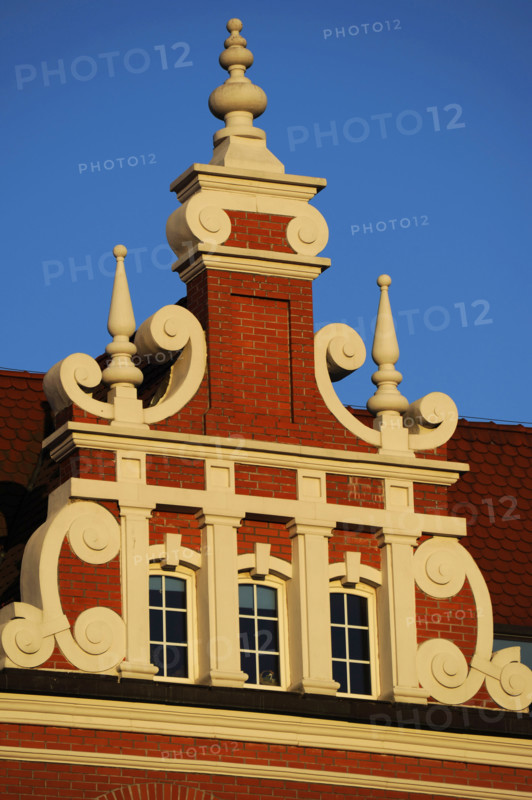 Façade detail of old burgher and merchant houses, Dlugi Targ (Long Market), Gdansk, Poland, 2015. Creator: Unknown.
