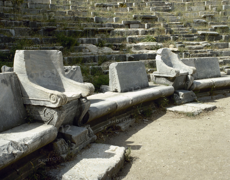 Leader seat, Theatre, Priene, Ionia, Anatolia, Turkey, 1999. Creator: Unknown.