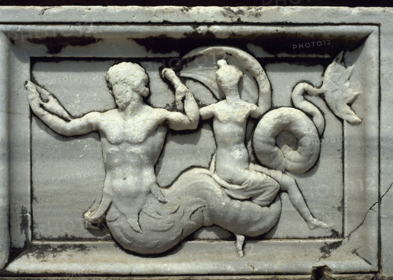 Relief of a column base, Sanctuary of Apollo of Didyma, Temple of Apollo, Anatolia, Turkey, 1999. Creator: Unknown.