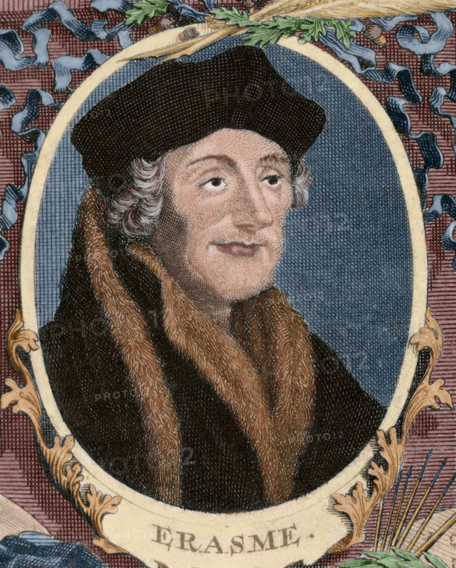 Erasmus of Rotterdam, (1713).  Creator: Unknown.