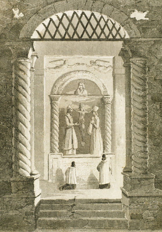 Chapel built in carved salt, Wieliczka Salt Mine, Krakow, Poland, 19th century. Creator: Unknown.