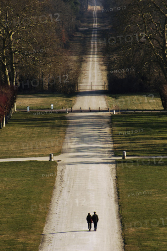 Tourists in the gardens of Chambord Castle, Loire Valley, France, 2008. Creator: Unknown.