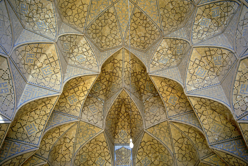 Decorative muqarnas vaulting in the Iwan entrance, Jameh (Friday) Mosque, Isfahan, Iran, 2000. Creator: Unknown.
