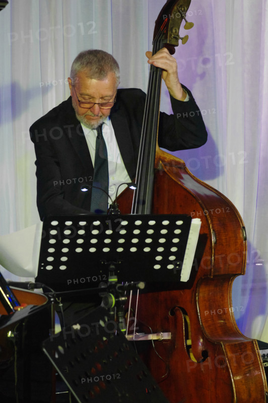 Dave Green, Anais Reno Quartet, Watermill Jazz Club, Dorking, Surrey, July 2024. Creator: Brian O'Connor.