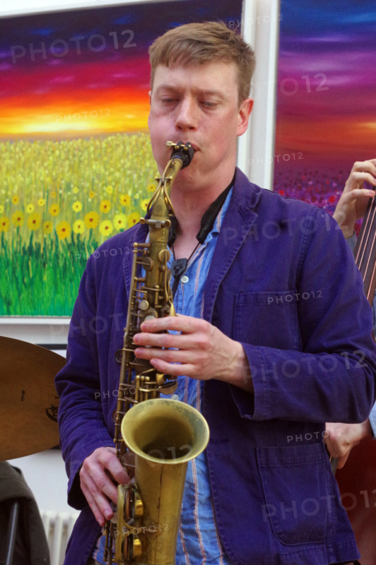 Sam Braysher, Sam Braysher Quartet, Clocktower Cafe Jazz Club, Croydon, London, March 2025. Creator: Brian O'Connor.