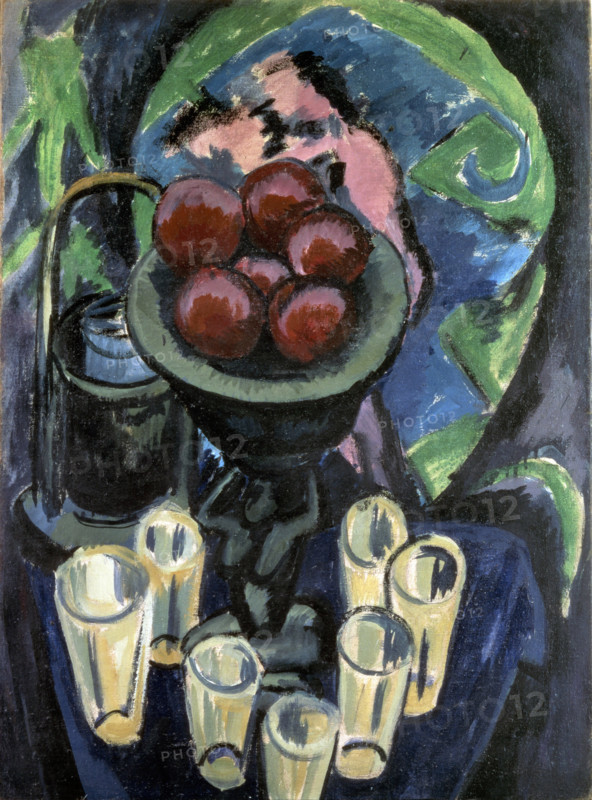 Still Life with Glasses, 1912. Creator: Kirchner, Ernst Ludwig (1880-1938).