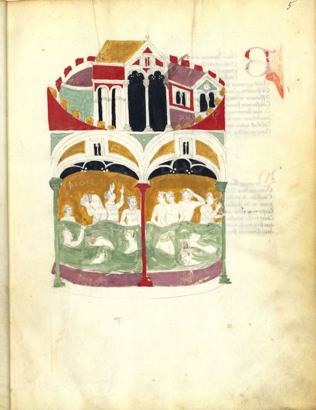 Miniature from De balneis puteolanis by Petrus de Ebulo, 1392. Creator: Anonymous master.
