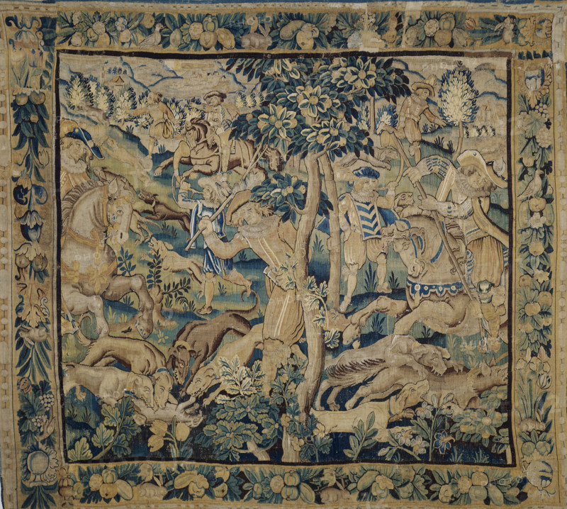 Hare Hunting. Tapestry, 17th century. Creator: Anonymous master.