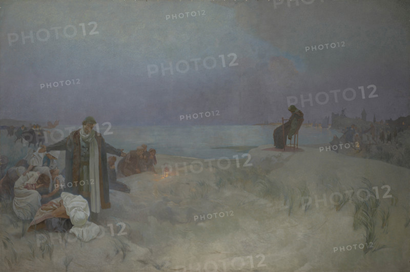 The Last Days of Jan Amos Komenský in Naarden (The cycle The Slav Epic), 1912. Creator: Mucha, Alfons Marie (1860-1939).