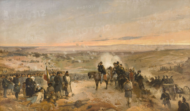 The Battle of Chernaya River on August 16, 1855, 1857. Creator: Induno, Gerolamo (1825-1890).