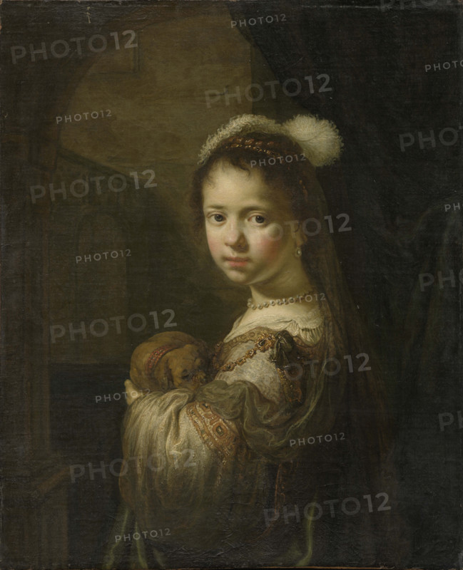 A Little Girl with a Puppy in Her Arms, 1635-1639. Creator: Flinck, Govaert (1615-1660).