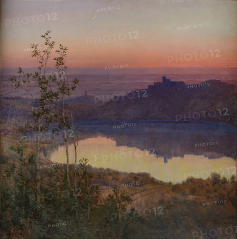 Speculum Dianae - Lake Nemi, 1909. Creator: Coleman, Enrico (1846-1911).