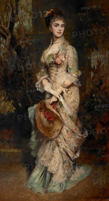 Portrait of Hanna Klinkosch (1849-1925), Princess of Liechtenstein , 1875. Creator: Makart, Hans (1840-1884).