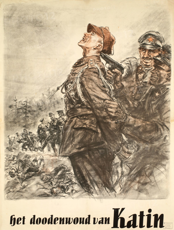 Katyn, the forest of death. Nazi propaganda poster, 1943. Creator: Matejko, Theo (1893-1946).