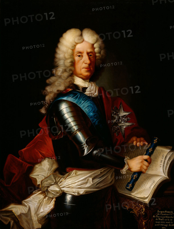 Jacques François de Chastenet, Marquis de Puységur (1656-1743), with his marshal's baton. Creator: Anonymous.