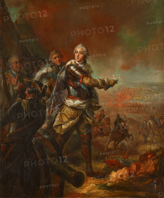 King Louis XV of France (1710-1774) at the battlefield, c1745. Creator: Anonymous.