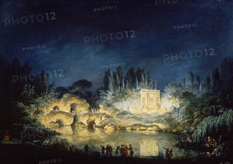 Illumination of the Rock and Belvedere at the Petit Trianon on August 3, 1781 , 1781. Creator: Châtelet, Claude-Louis (1753-1795).