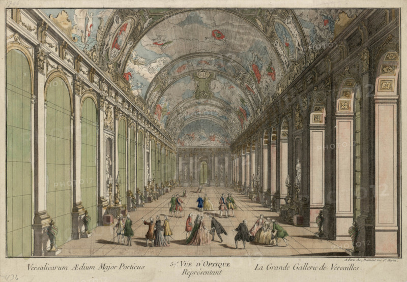 The Hall of Mirrors in Versailles, 1760. Creator: Daumont, Jean-François (1740-1775).