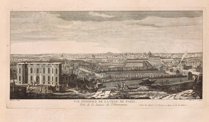 Overview of the city of Paris, from the top of the Observatory, c1750. Creator: Rigaud, Jean-Baptiste (1720-?).
