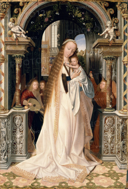 Madonna and Child with Angels, c1509. Creator: Massys, Quentin  .
