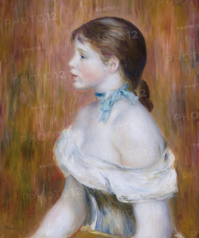Jeune fille au ruban bleu (Girl with blue ribbon), 1888. Creator: Renoir, Pierre Auguste (1841-1919).
