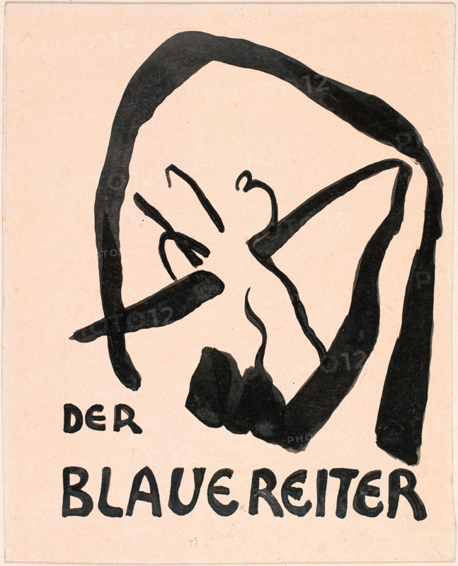 Study for the cover of the catalogue of the group of artists "Der Blaue Reiter (The Blue..., 1912. Creator: Kandinsky, Wassily Vasilyevich (1866-1944).