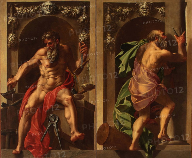 Pythagoras and Euclid, 1545. Creator: Mazzola Bedoli, Girolamo (c. 1500-1569).
