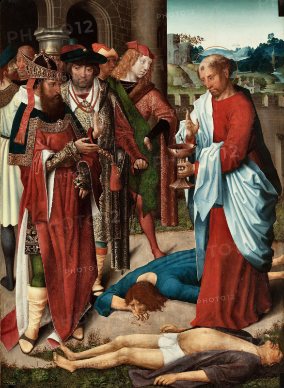 Saint John the Evangelist and the Poisoned Chalice, 1490-1500. Creator: Master of Saint John the Evangelist (active 1490-1500).