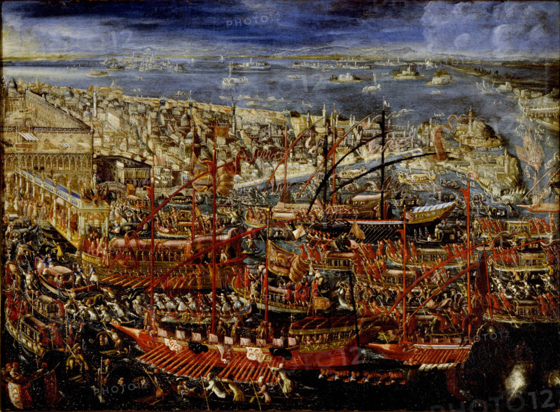 The Triumphant return of Doge Francesco Morosini to Venice, Early 18th century. Creator: Piazza, Alessandro (1652-1727).