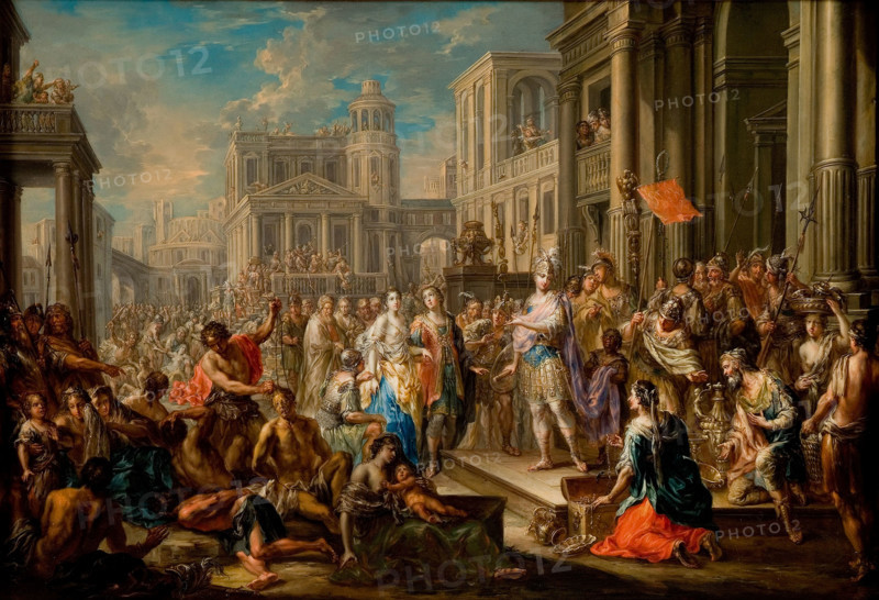 The Continence of Scipio Africanus, First half of the 18th century. Creator: Platzer, Johann Georg (1704-1761).