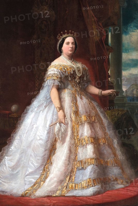 Portrait of Isabella II of Spain (1830-1904), c1860. Creator: Madrazo y Kuntz, Federico de (1815-1894).