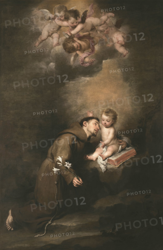 Saint Anthony of Padua with the Infant Jesus, 1668-1669. Creator: Murillo, Bartolomé Estebàn (1617-1682).