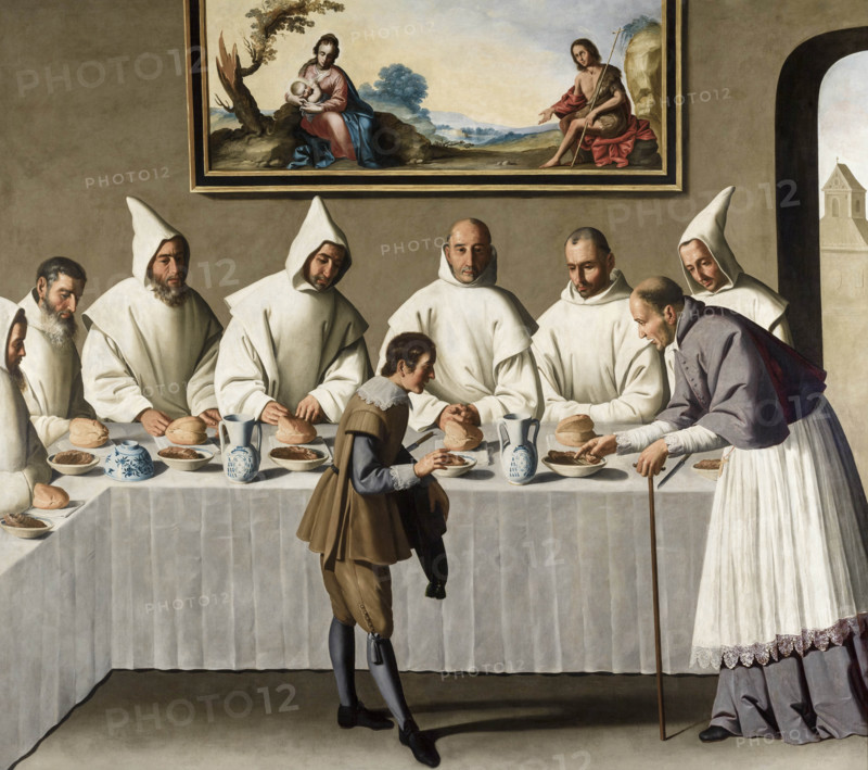 Saint Hugh in the Carthusian Refectory, c1655. Creator: Zurbarán, Francisco, de (1598-1664).