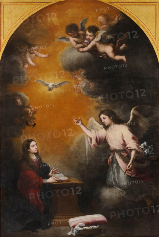 The Annunciation, 1665-1666. Creator: Murillo, Bartolomé Estebàn (1617-1682).