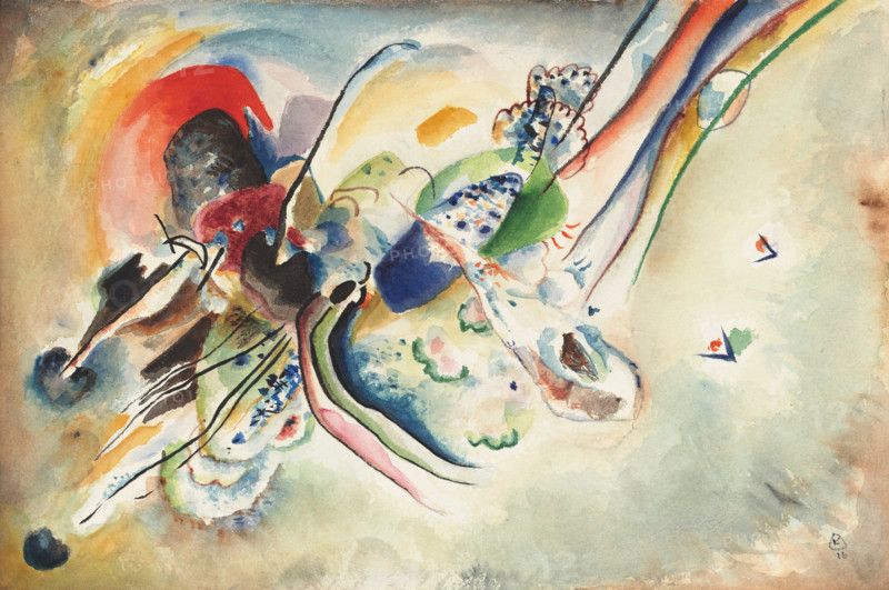 Composition (Study for "Picture with Two Red Spots"), 1916. Creator: Kandinsky, Wassily Vasilyevich (1866-1944).